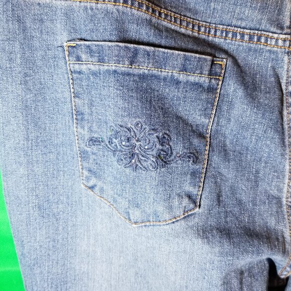 Dear AB Jean Women Size 20 Bootcut Embroidered Cowgirl Dudette Dudess Med Wash - Picture 5 of 9